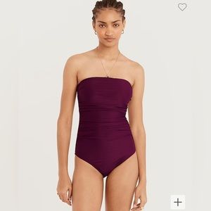 Ruched Bandeau One Piece / Size 4 Long Torso
